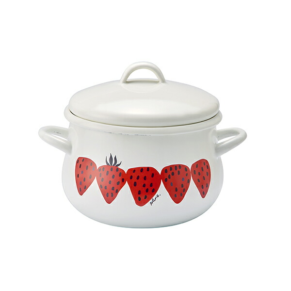 楽天市場】plune.プルーン ホーロー両手鍋16cm WT・あかいちご (PCR