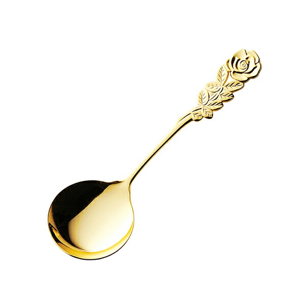 楽天市場】ローズカトラリー ゴールド クリームスプーン (004997) 13cm