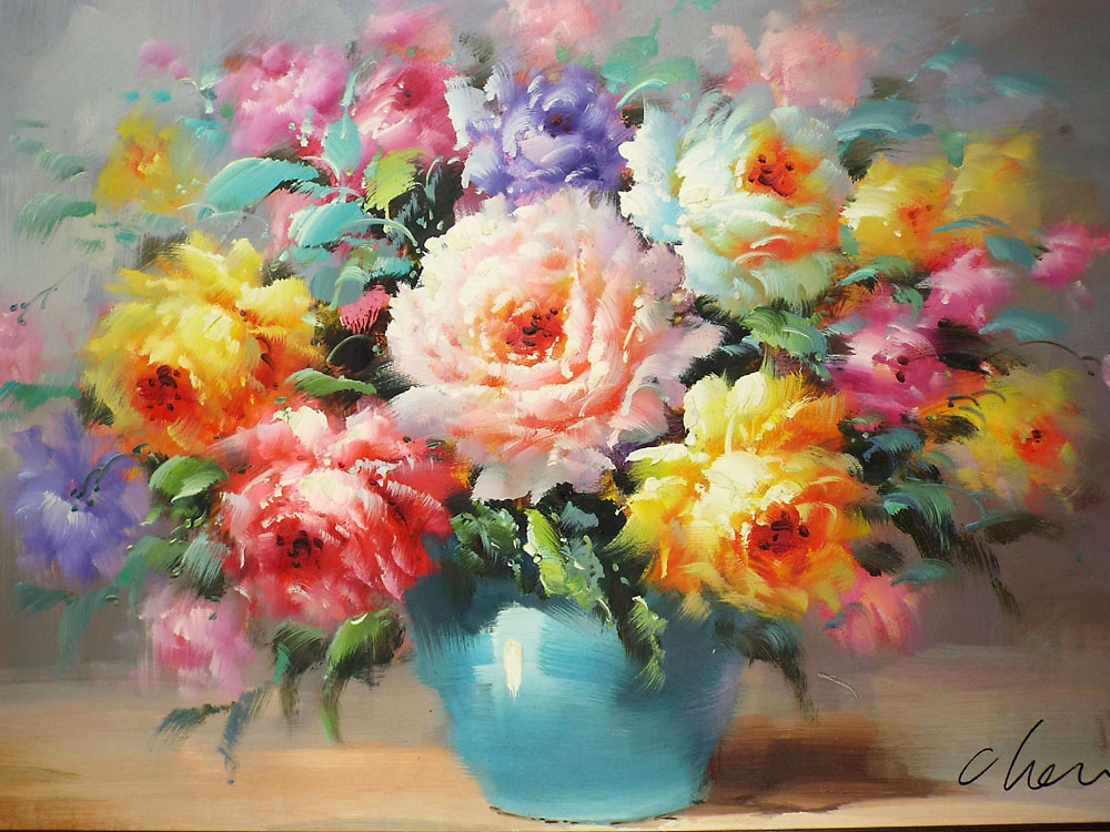 楽天市場】花の絵 絵画 油絵 アートパネル開業祝い 開院祝い「多彩な