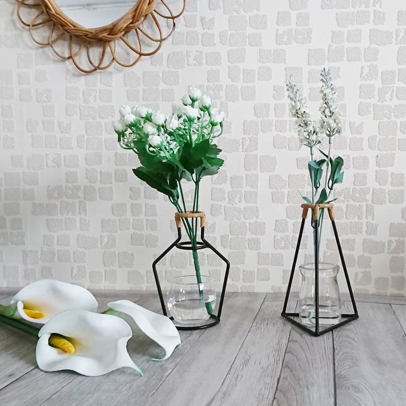 楽天市場】【Le Petit Bonheur】フラワーベース 花瓶 一輪挿し ラタン