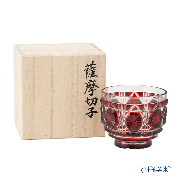 楽天市場】復元薩摩切子 猪口A／1103 八角籠目 銅赤 /// 日本酒 お猪口