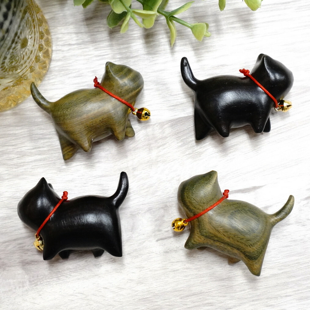 楽天市場】【 ネコ 置物 】 三毛猫 手作り 木彫り サンダルウッド