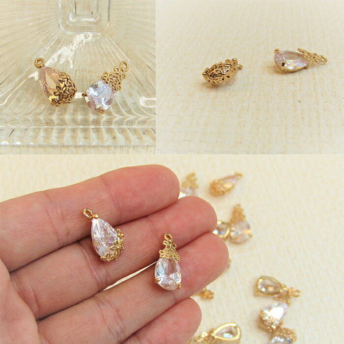 楽天市場】キラキラ雫チャーム 綺麗なしずく 涙型 ピアス イヤリング