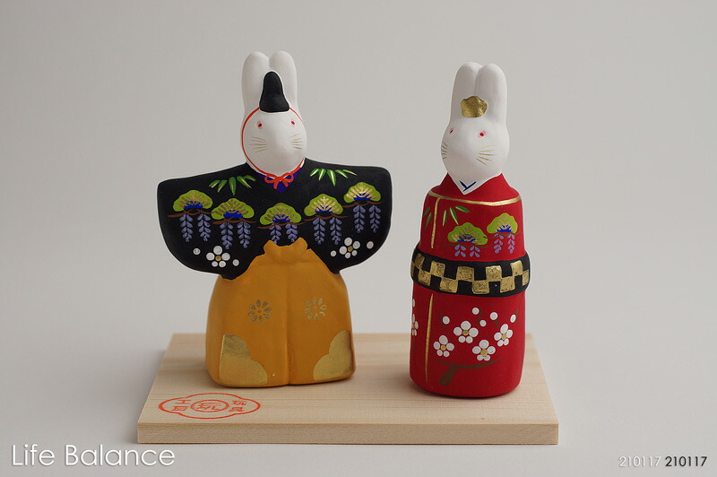 楽天市場】玩具工房 陶器 雛人形 小さいお雛様 うさぎ立雛 GA-3【母の