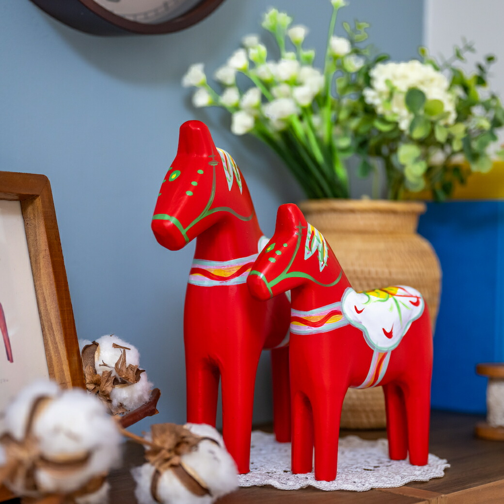 楽天市場】ダーラナホース ダーラへスト 大 小 2個セット 北欧 北欧