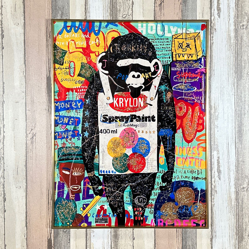 楽天市場】水晶パネル アートパネル 60×80cm ポップアート 金フレーム