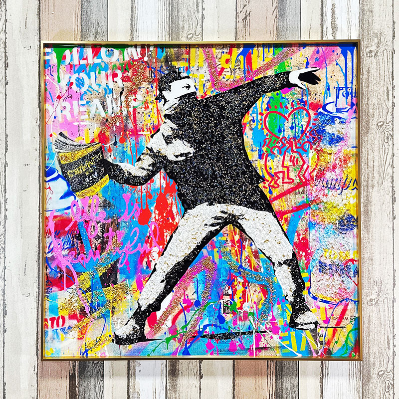 楽天市場】水晶パネル アートパネル 80×80cm ポップアート 金フレーム