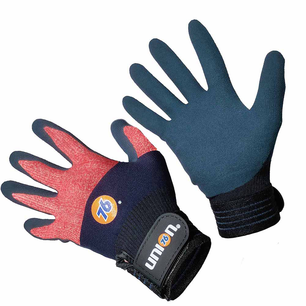 楽天市場】76 union 防寒 天然ゴム 背抜き 手袋（マジック付き） 76