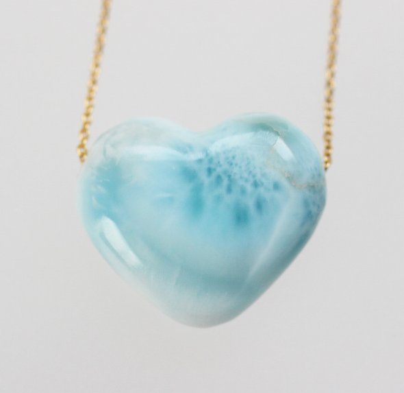 楽天市場】ラリマー 一粒 ネックレス（ハート M）14KGF 天然石