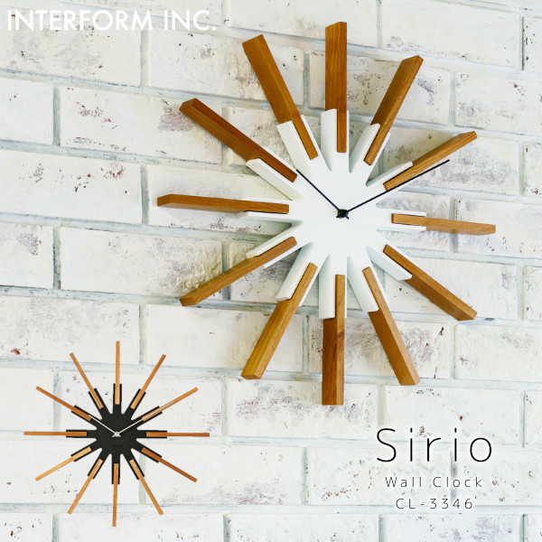 楽天市場】ウォールクロック Sirio シリオ 掛け時計 インターフォルム