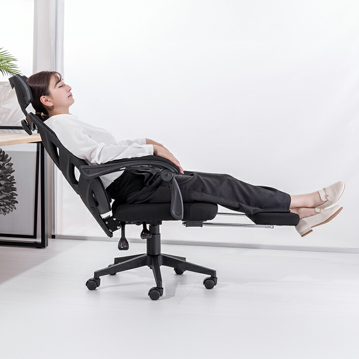 楽天市場】Gravina オフィスチェア フットレスト付き メッシュ