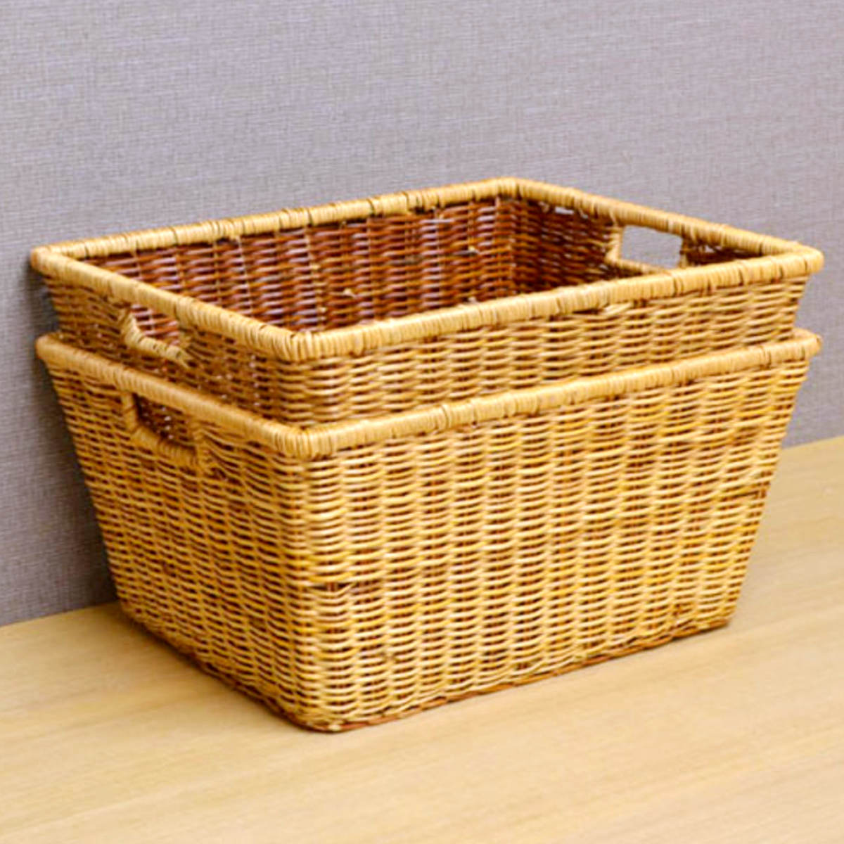 楽天市場】かご バスケット 収納 約 幅42×奥行33.5×高さ21.5cm 2個