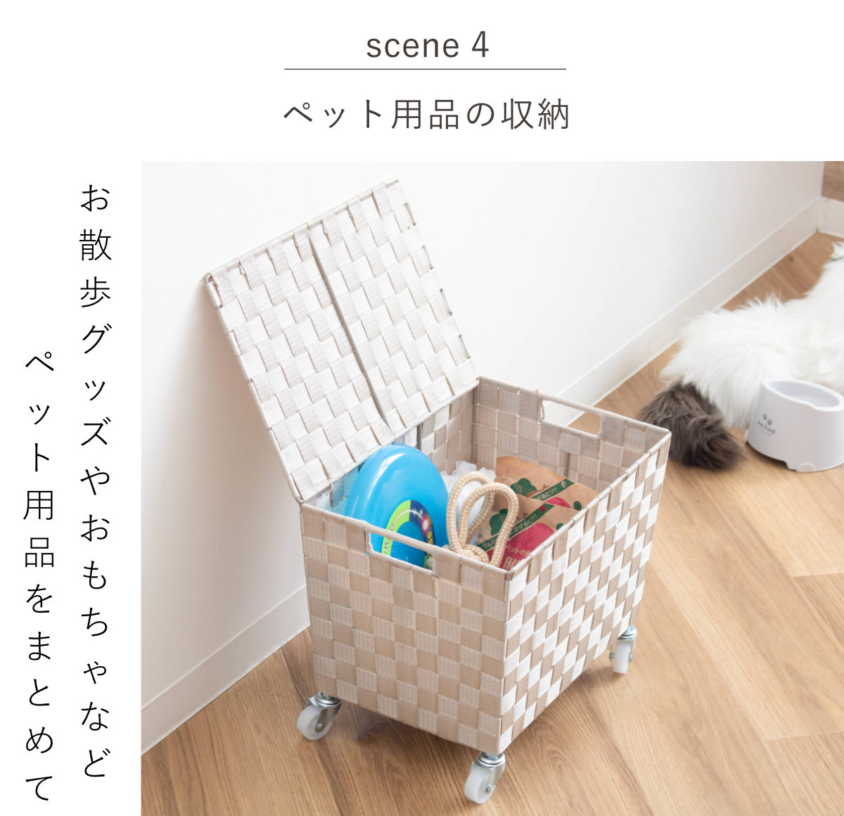 楽天市場】収納ボックス PPバスケット キャスター付き 荷物置き