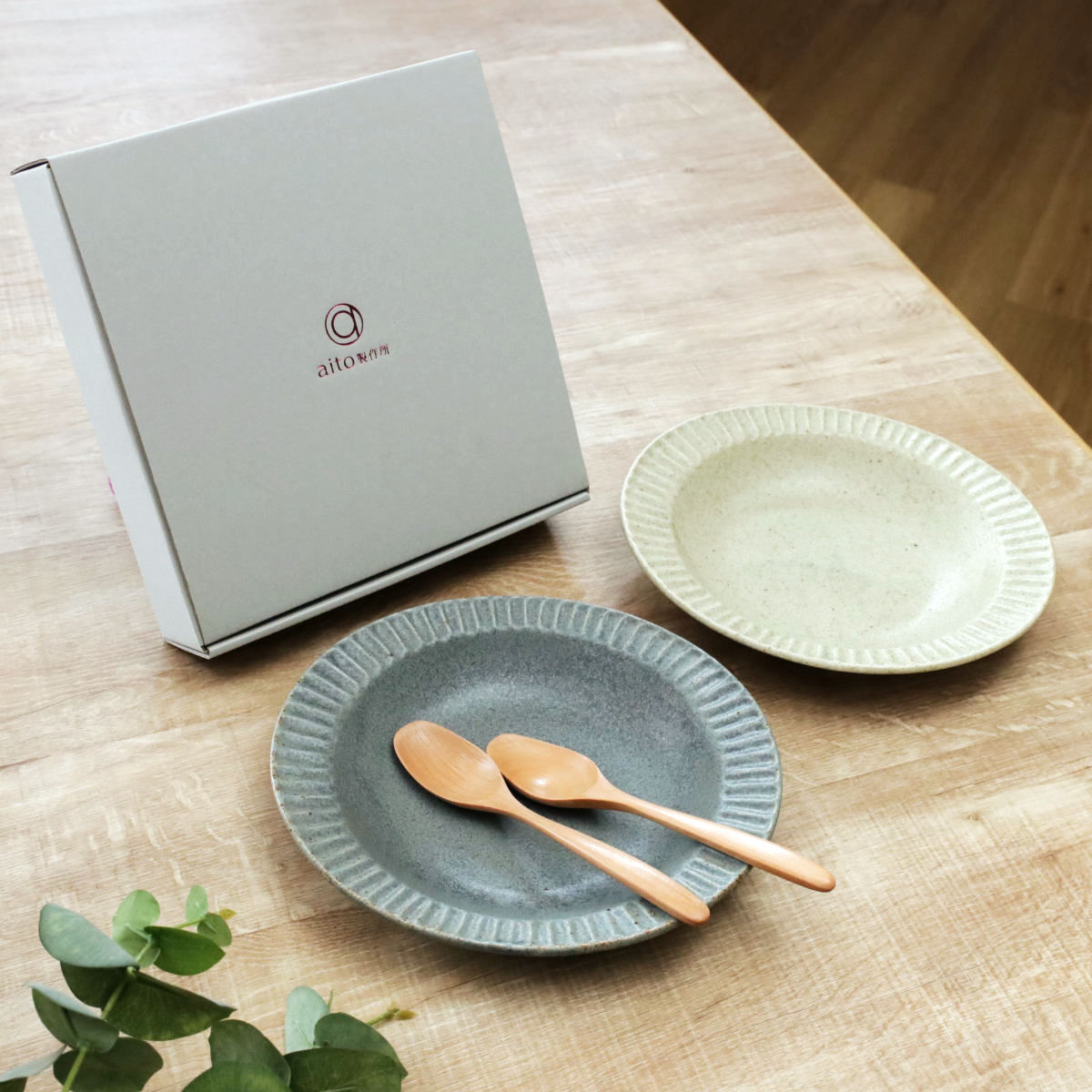 楽天市場】プレート スプーン ペアセット グラッテ 磁器 木製 （ 食洗