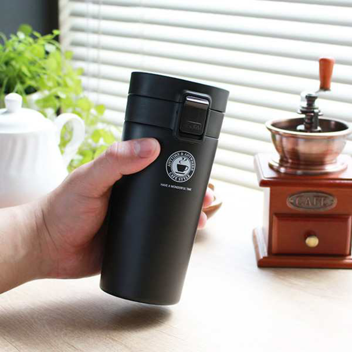 楽天市場】水筒 370ml ステンレス ワンタッチ 真空断熱携帯タンブラー