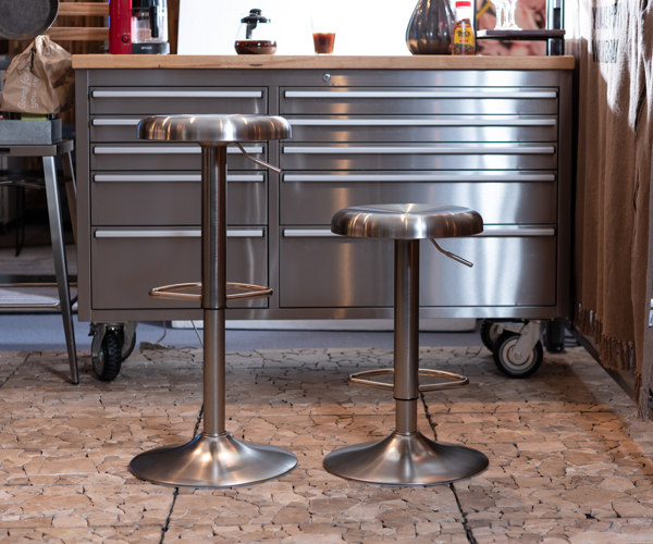 楽天市場】ハイスツール 座面高61〜82cm スツール 高さ調節 昇降式