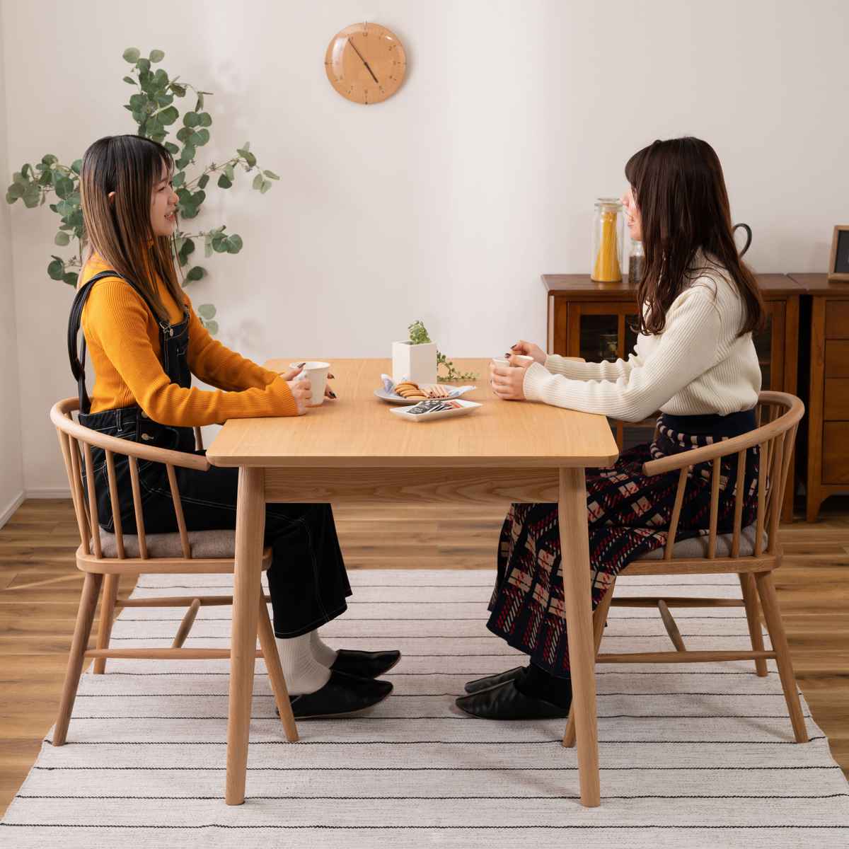 楽天市場】ダイニングチェア 椅子 天然木 ソフトレザー ファブリック