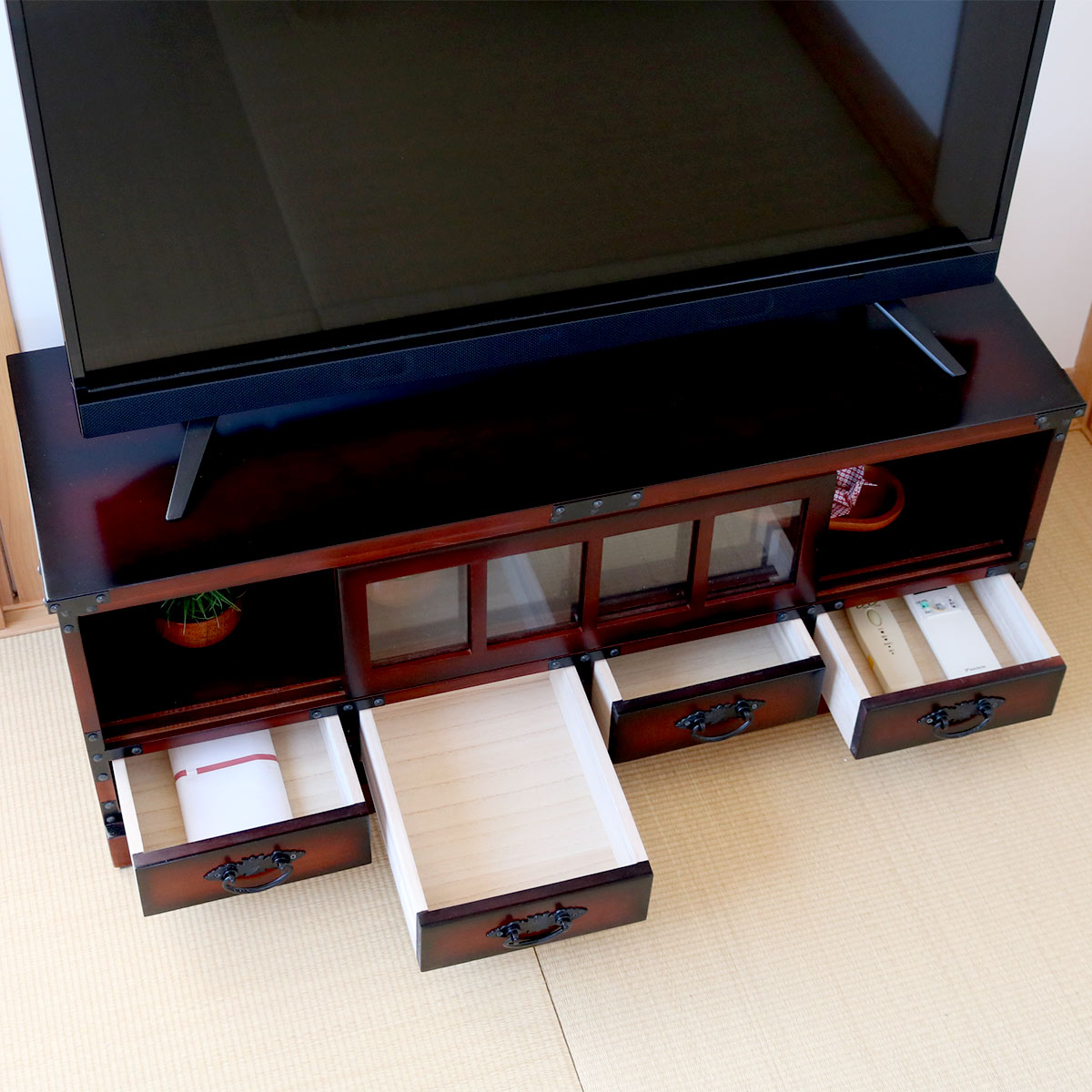 楽天市場】テレビ台 民芸調 桐製 和風ローボード 幅100cm （ 送料無料