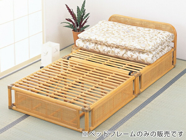 楽天市場】籐 シングルベッド 軽量 2分割 ラタンフレーム （ 送料無料