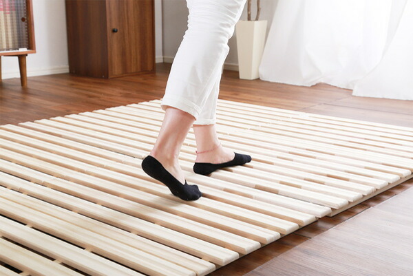 楽天市場】すのこベッド ダブル 2つ折り式 桐 桐すのこ ダブルサイズ