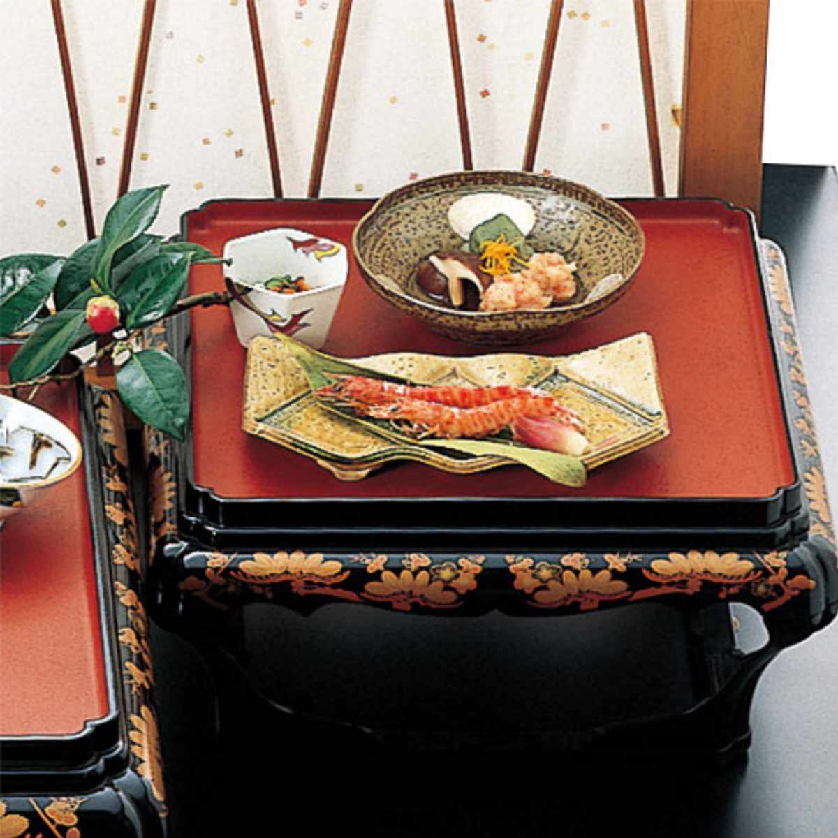 楽天市場】殿様膳 仁ノ膳 片面タイプ 足付 朱天金 お膳 業務用 （ 本膳