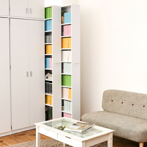 楽天市場】本棚 ブックシェルフ すき間ラック 1cmピッチ キャスター付