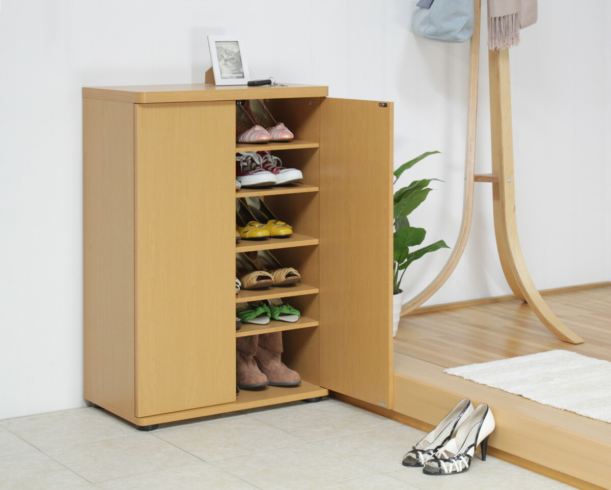 楽天市場】下駄箱 幅59.5cm 6段 可動式 木製 （ シューズボックス 収納