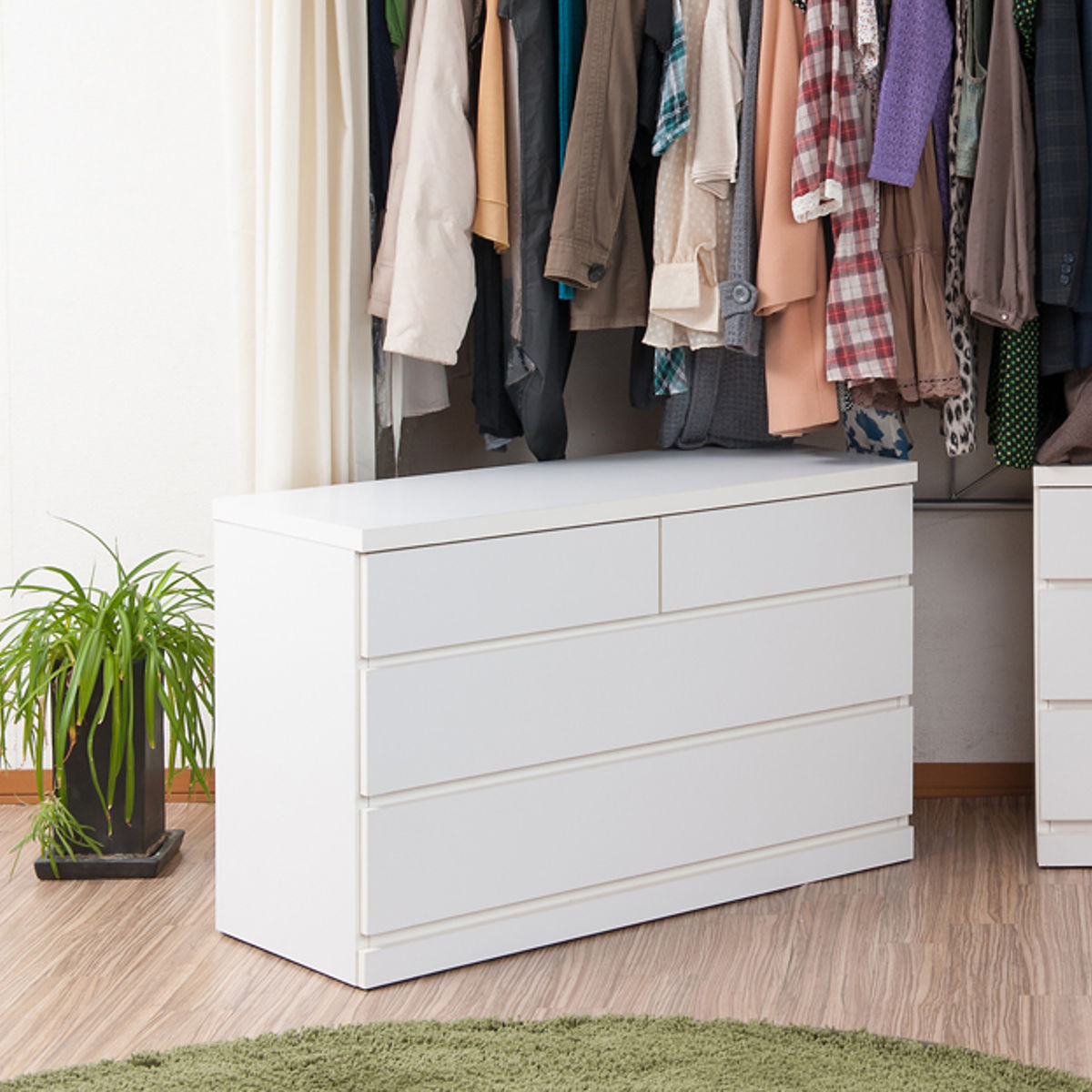 楽天市場】クローゼット収納 タンス 幅99.5cm 3段 奥行40cm キャスター