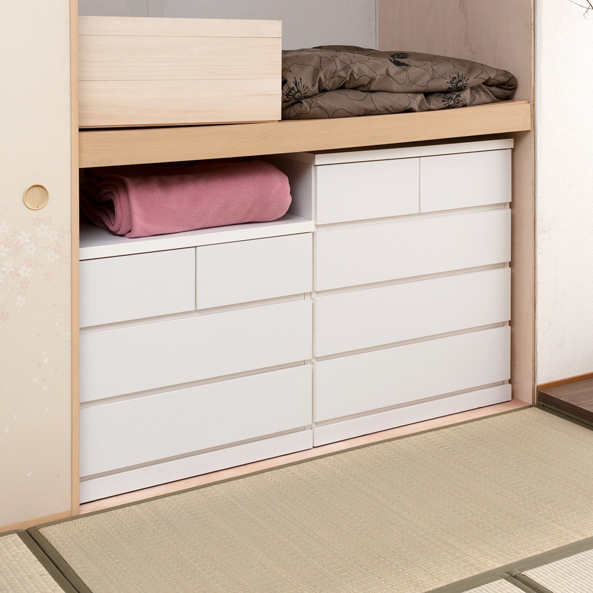 楽天市場】押入れ収納 タンス 幅75cm 3段 奥行65cm キャスター付 日本