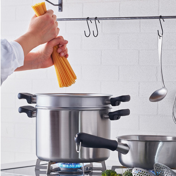 楽天市場】柳宗理 パスタパン 22cm フタ・ステンレスコランダー付き