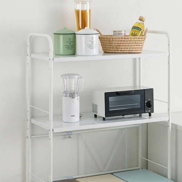 楽天市場】ゴミ箱上ラック 幅55〜85cm 伸縮式 調理家電ラック スチール