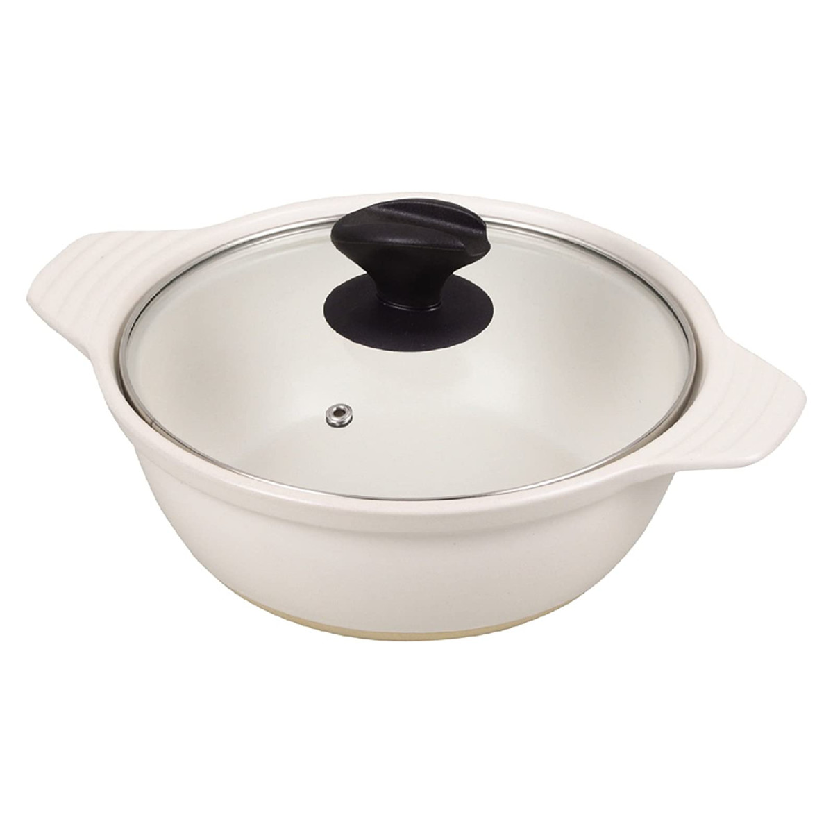 楽天市場】土鍋 ファントゥクック 陶器製ガラス蓋付卓上鍋 18cm ガス火