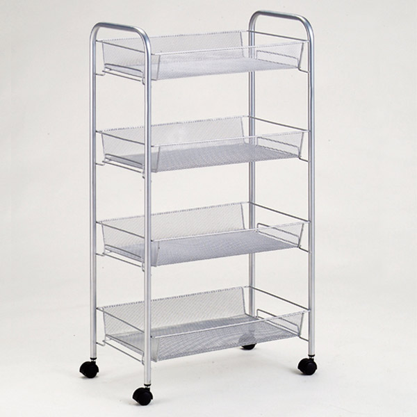 楽天市場】ワゴン 4段 シルバー メッシュ ラック オープンタイプ