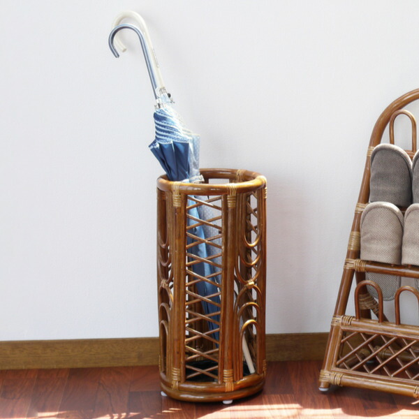 楽天市場】籐製 傘立て 円筒型 直径26cm （ 送料無料 アンブレラ