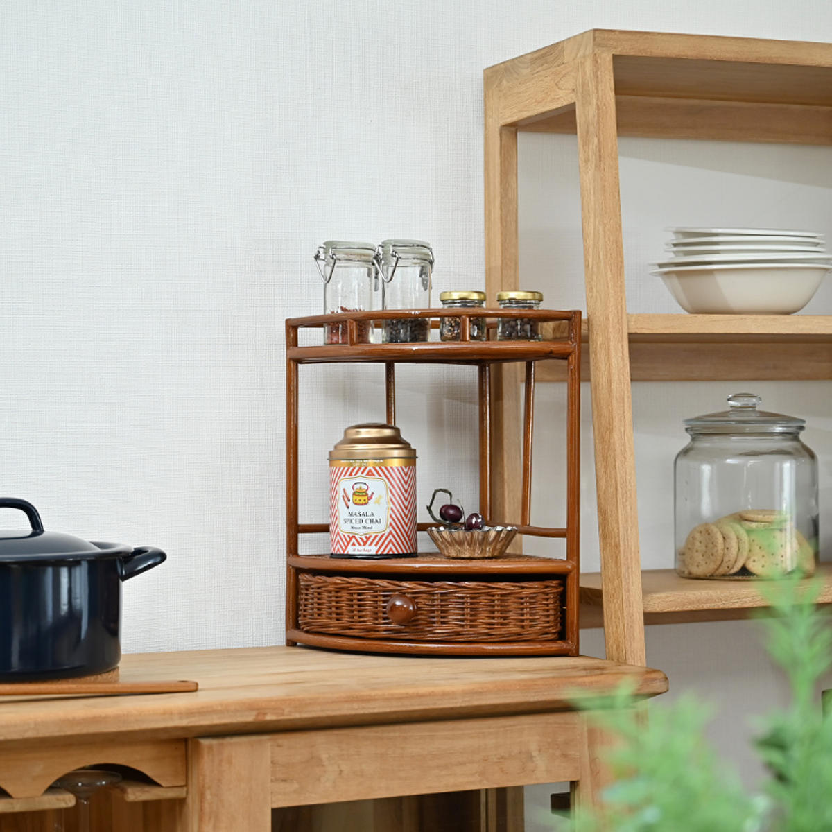 楽天市場】ミニラック 高さ32cm ラタン 軽量 天然木 （ ラタンラック