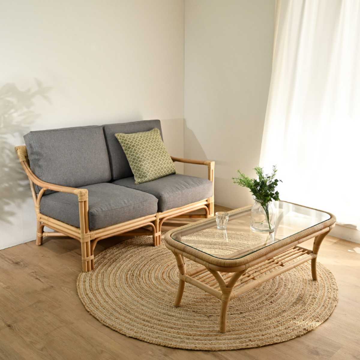 楽天市場】センターテーブル ラタン 幅100cm ガラス天板 完成品 Breeze