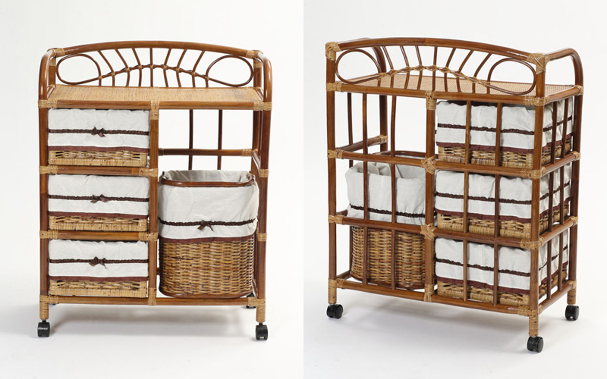 楽天市場】籐 ランドリーチェスト 幅70cm 3段 引出し 3杯キャスター付