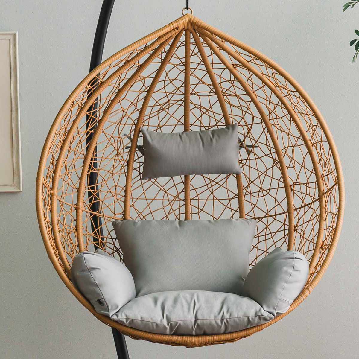 楽天市場】ハンギングチェア 1人用 ラタン調 マーレ （ エッグチェア