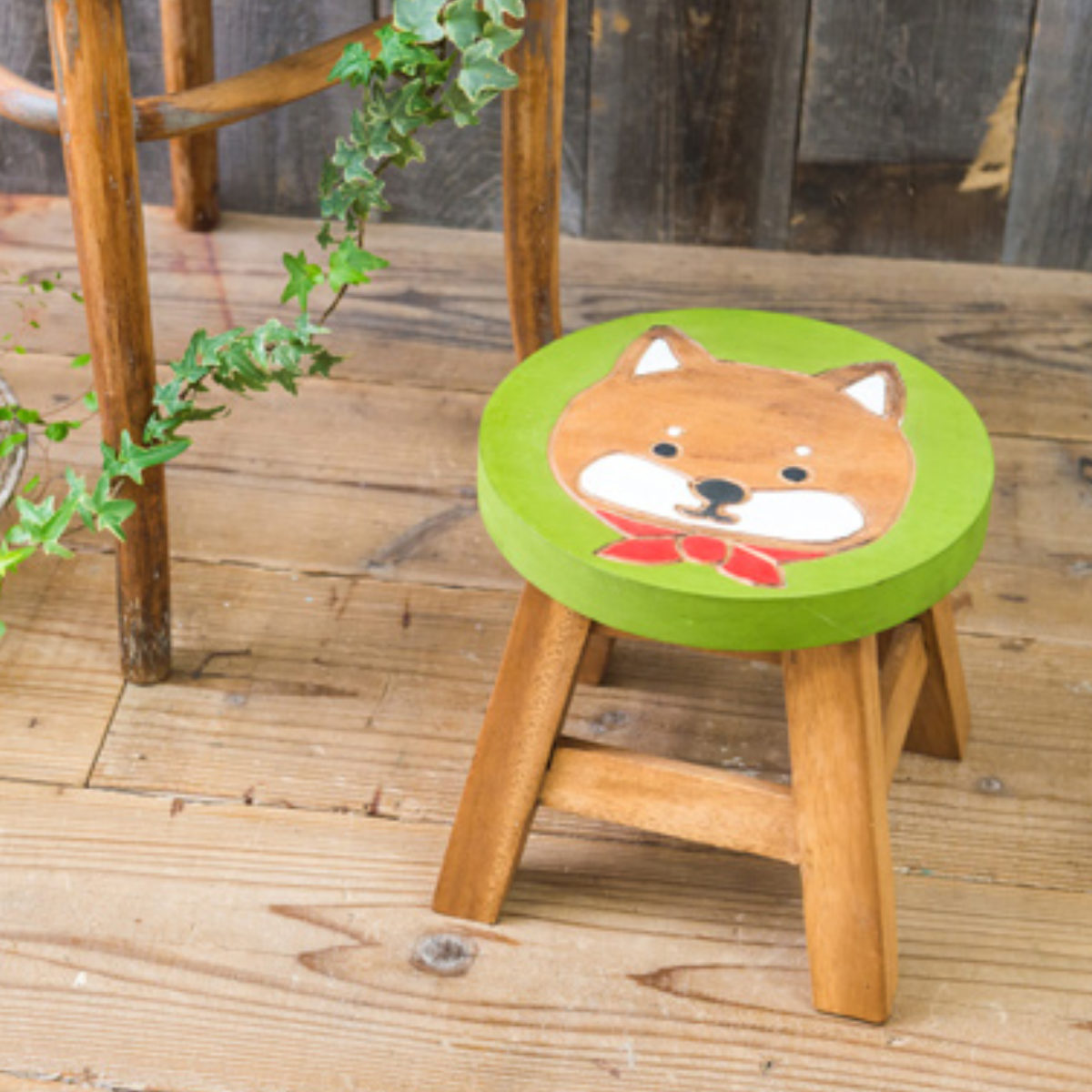 楽天市場】スツール 柴犬 木製 天然木 丸椅子 （ 送料無料 丸 ウッド