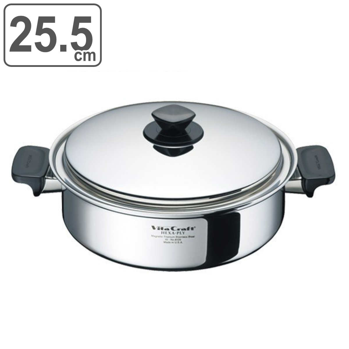 楽天市場】Vita Craft ビタクラフト 両手鍋 浅型 25.5cm 4L ヘキ
