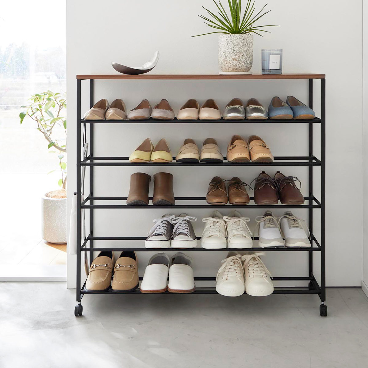 楽天市場】山崎実業 tower 天板付きシューズラック タワー 5段