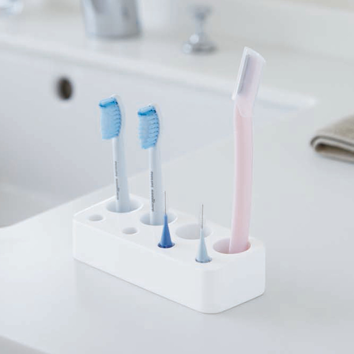 楽天市場】山崎実業 MIST 歯ブラシ&歯間ブラシスタンド ミスト