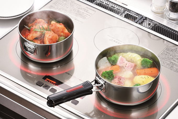 楽天市場】鍋 取っ手が取れる 着脱式 14cm 18cm セット IH対応 ガス火