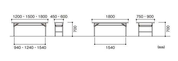 楽天市場】折りたたみテーブル 会議テーブル 180 60 180cm 高さ70