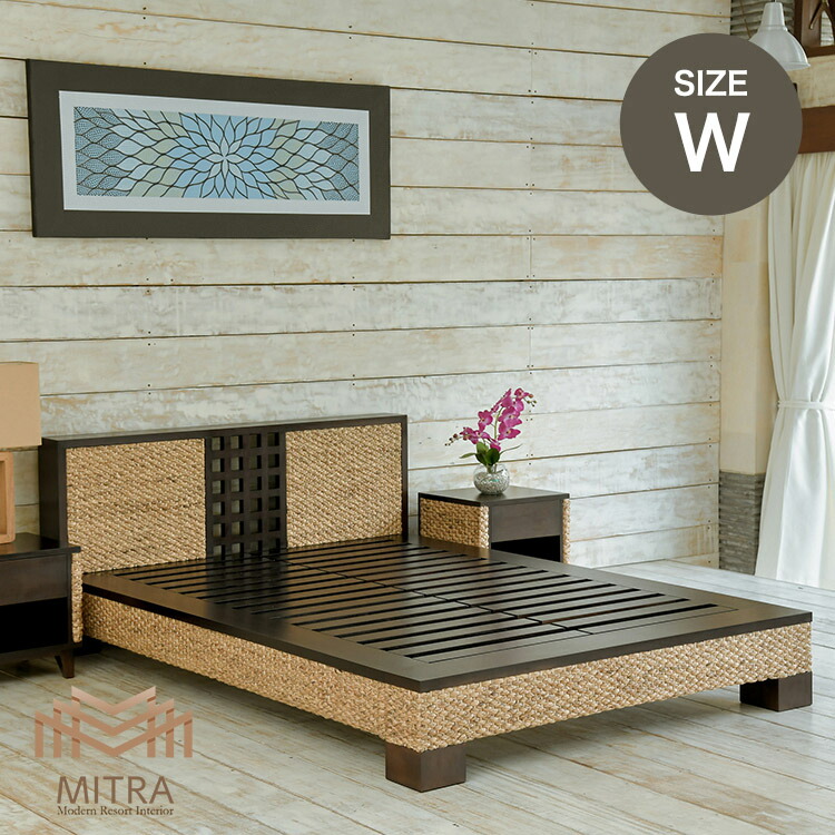 楽天市場】【受注生産品】 アジアン家具 ベッド ダブルサイズ