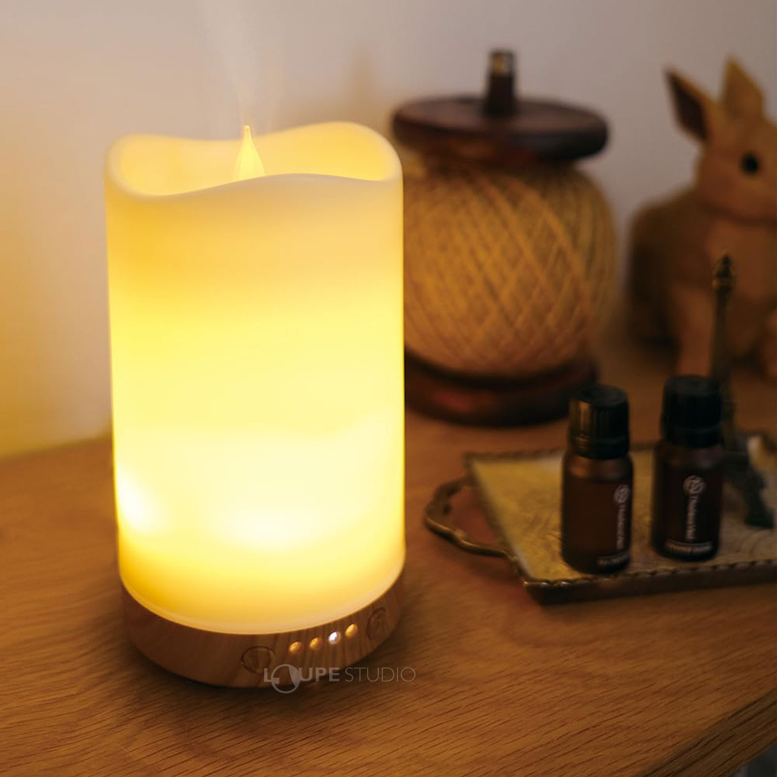 楽天市場】キャンドル アロマディフューザー キャンドルライト LED