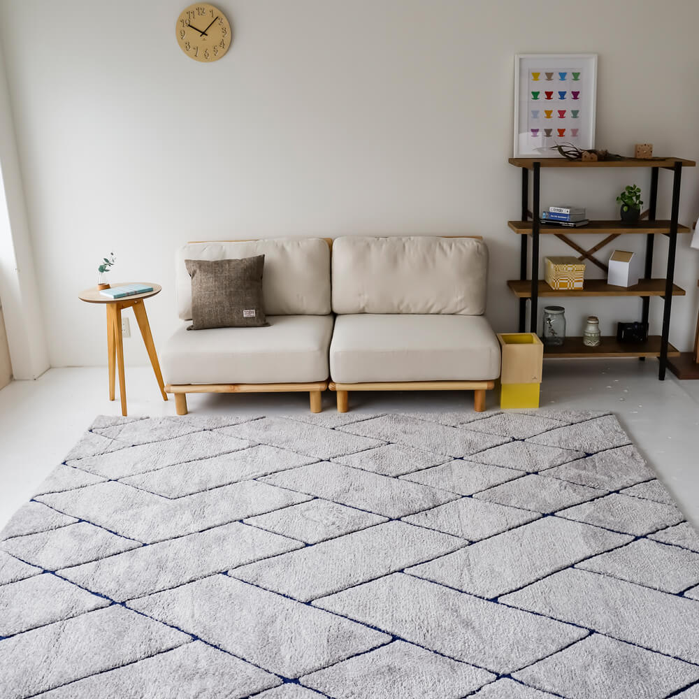 楽天市場】幾何学柄ラグマット 140cm × 200cm ラグ ラグマット