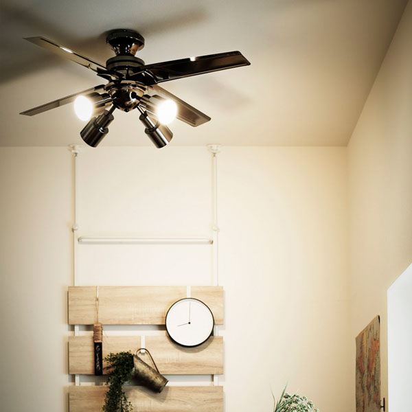 楽天市場】シーリングファンライト メタリック スタイリッシュ 照明 4