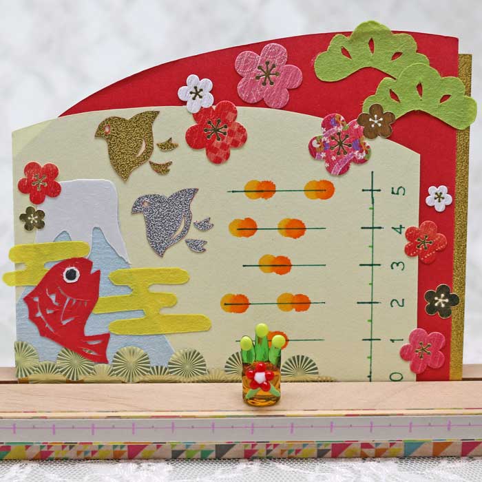 楽天市場】ガラス細工 ミニ門松(赤) お正月 門松 かどまつ まつ