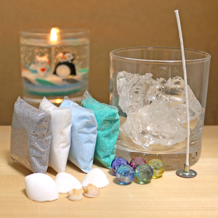 楽天市場】自分で作る！キャンドル6点セットA03(グラス、芯、カラー